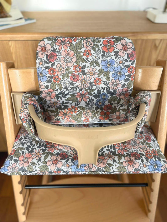 Cushion for Stokke Tripp Trapp highchair| Floral Baby High Chair Pad (waterproof)