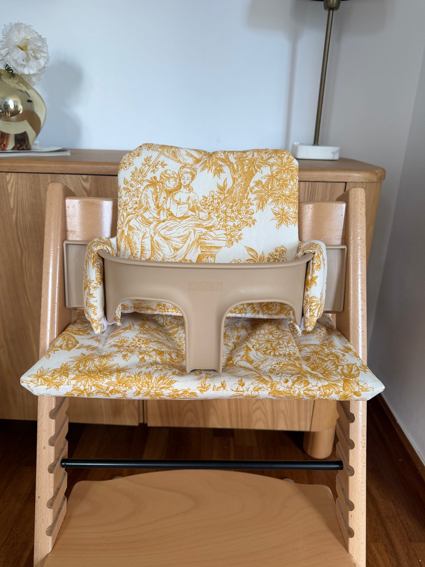 Waterproof Highchair Cushion Set - Wipe Clean, compatible with Stokke Tripp Trapp highchair- yellow