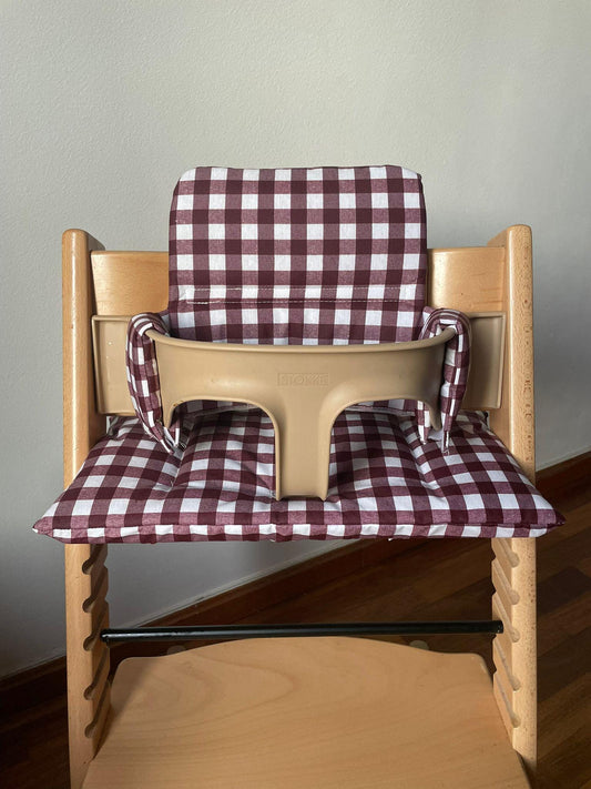 Vichy Highchair Cushion Set - Wipe Clean, compatible with Stokke Tripp Trapp highchair