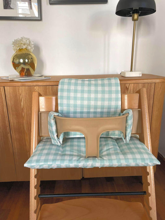 Vichy Highchair Cushion Set - Wipe Clean, compatible with Stokke Tripp Trapp highchair