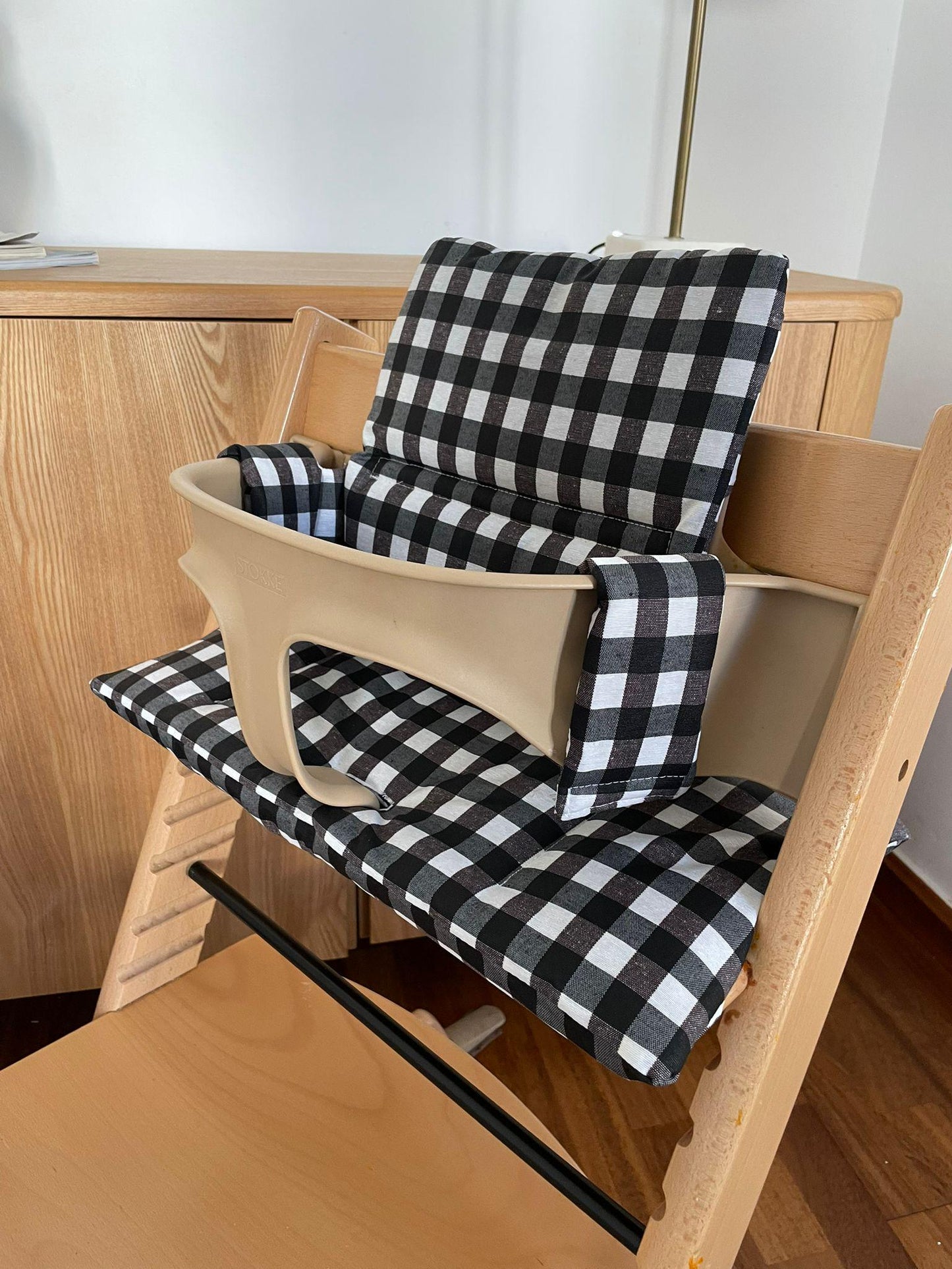 Vichy Highchair Cushion Set - Wipe Clean, compatible with Stokke Tripp Trapp highchair