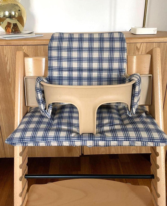 Waterproof Plaid Cushion for Stokke Tripp Trapp High Chair – Washable, Padded Seat Cover