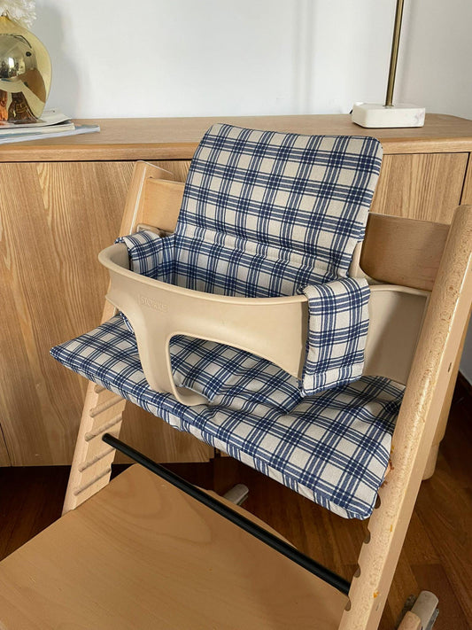 Waterproof Plaid Cushion for Stokke Tripp Trapp High Chair – Washable, Padded Seat Cover