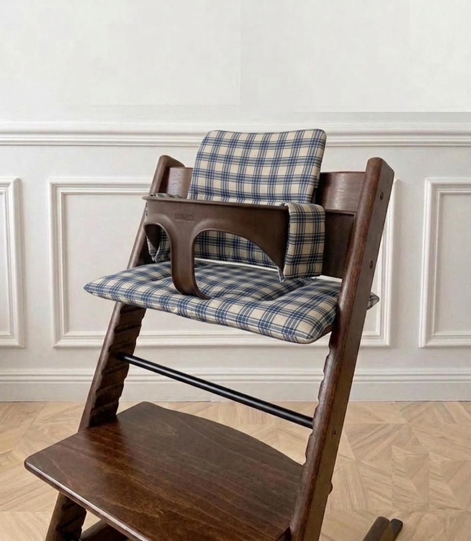 Waterproof Plaid Cushion for Stokke Tripp Trapp High Chair – Washable extra Padded