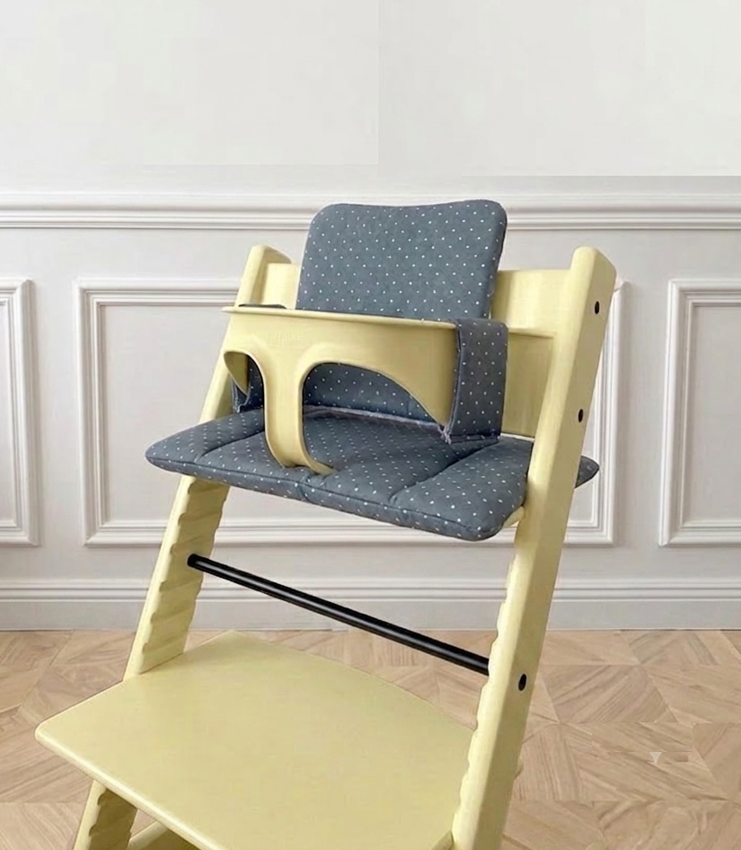 Waterproof Cushion Set - Wipe Clean, compatible with Stokke Tripp Trapp highchair- Green Polka Dot