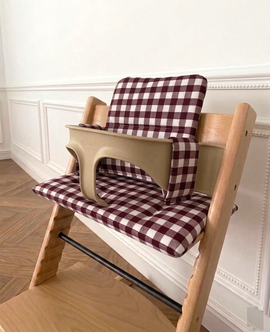 Vichy Highchair Cushion Set - Wipe Clean, Waterproof compatible with Stokke Tripp Trapp highchair
