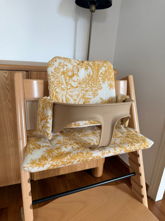 Waterproof Highchair Cushion Set - Wipe Clean, compatible with Stokke Tripp Trapp highchair- yellow