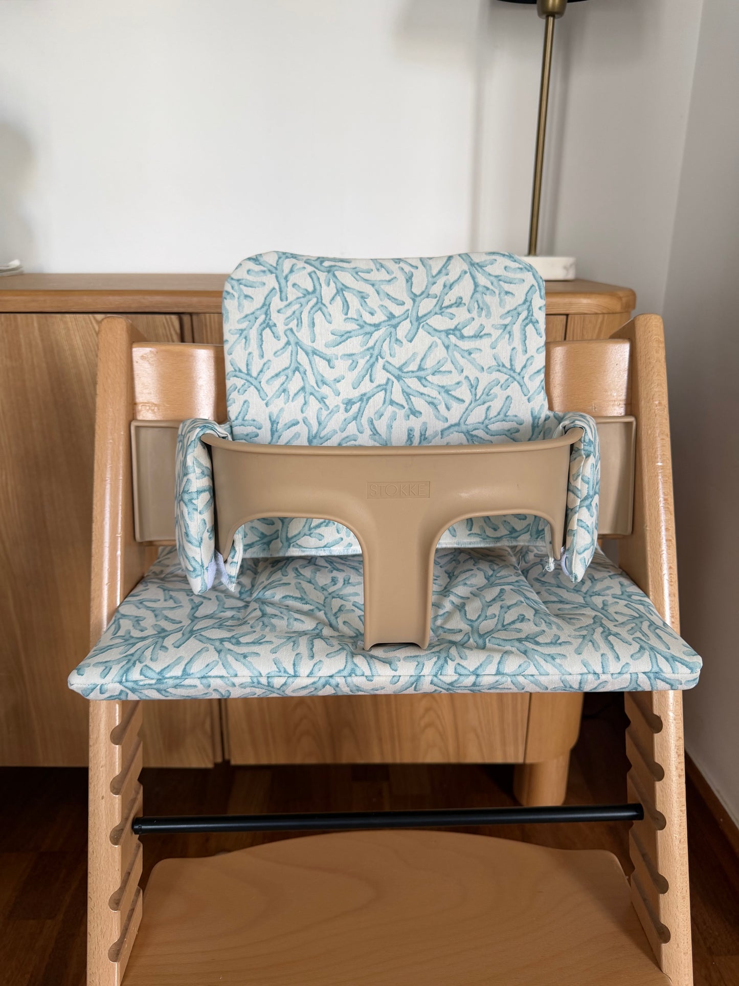 Waterproof Cushion Set Compatible with Stokke Tripp Trapp Highchair- Blue Coral