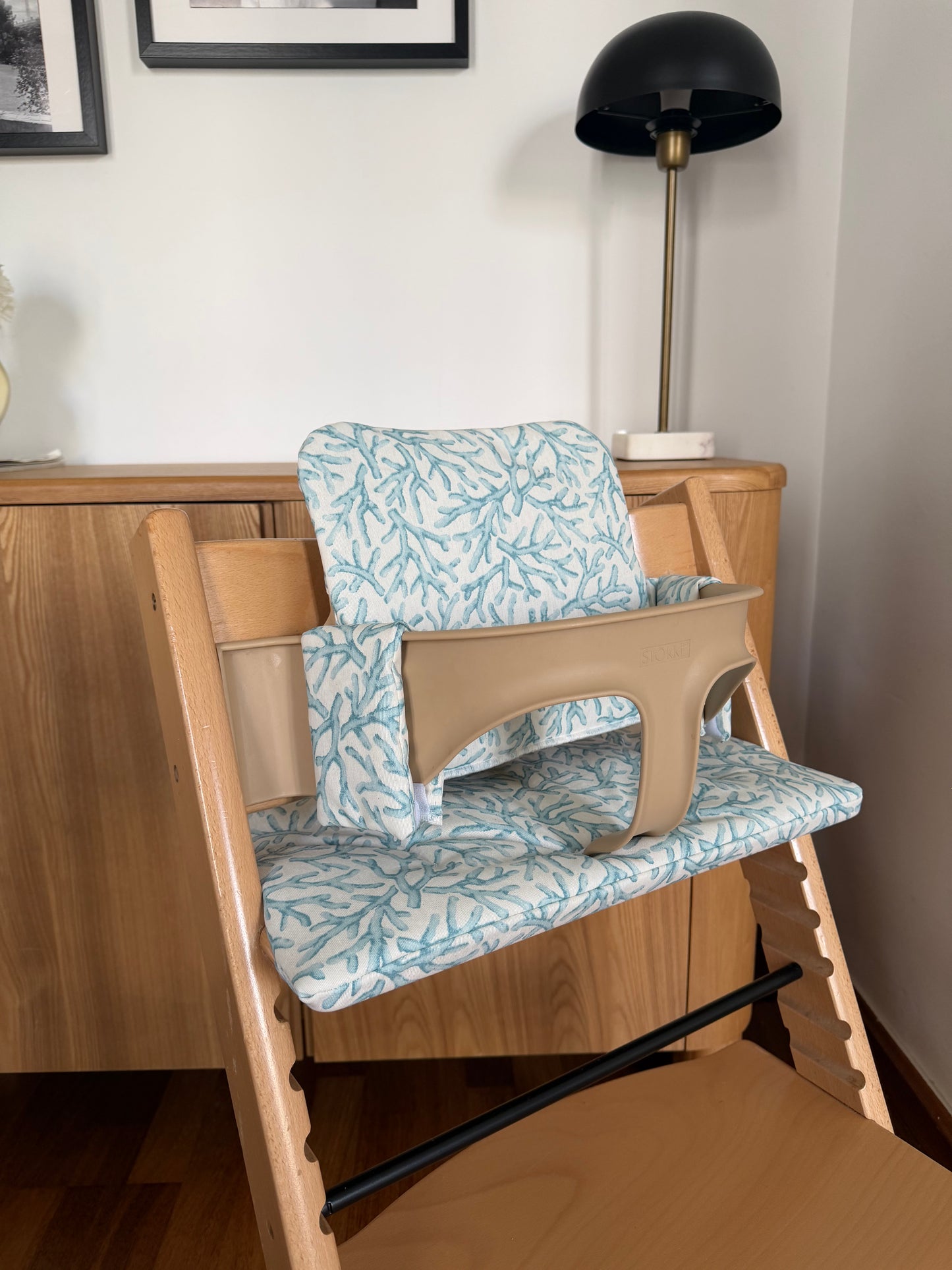 Waterproof Cushion Set Compatible with Stokke Tripp Trapp Highchair- Blue Coral