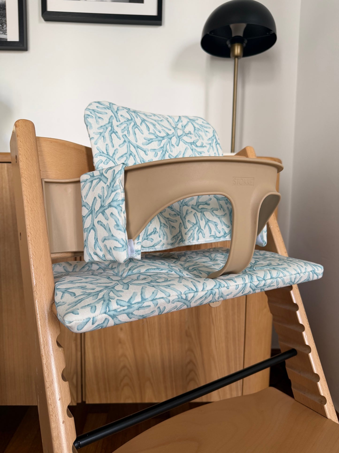 Waterproof Cushion Set Compatible with Stokke Tripp Trapp Highchair- Blue Coral