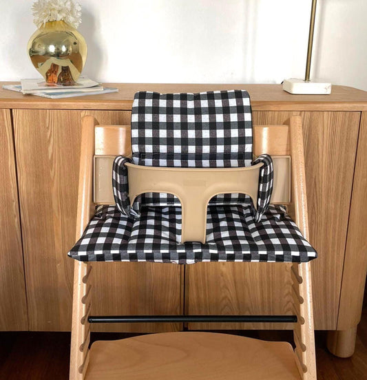 Vichy Highchair Cushion Set - Wipe Clean, compatible with Stokke Tripp Trapp highchair