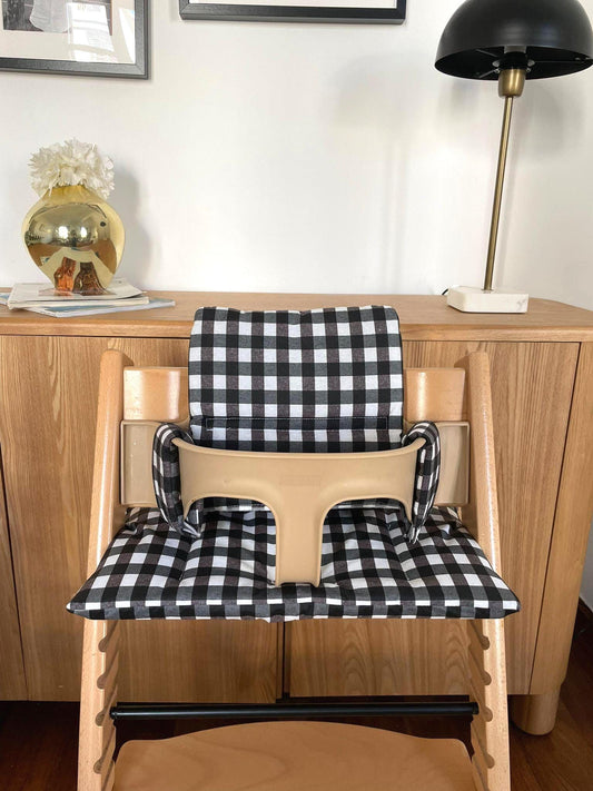 Vichy Highchair Cushion Set - Wipe Clean, compatible with Stokke Tripp Trapp highchair