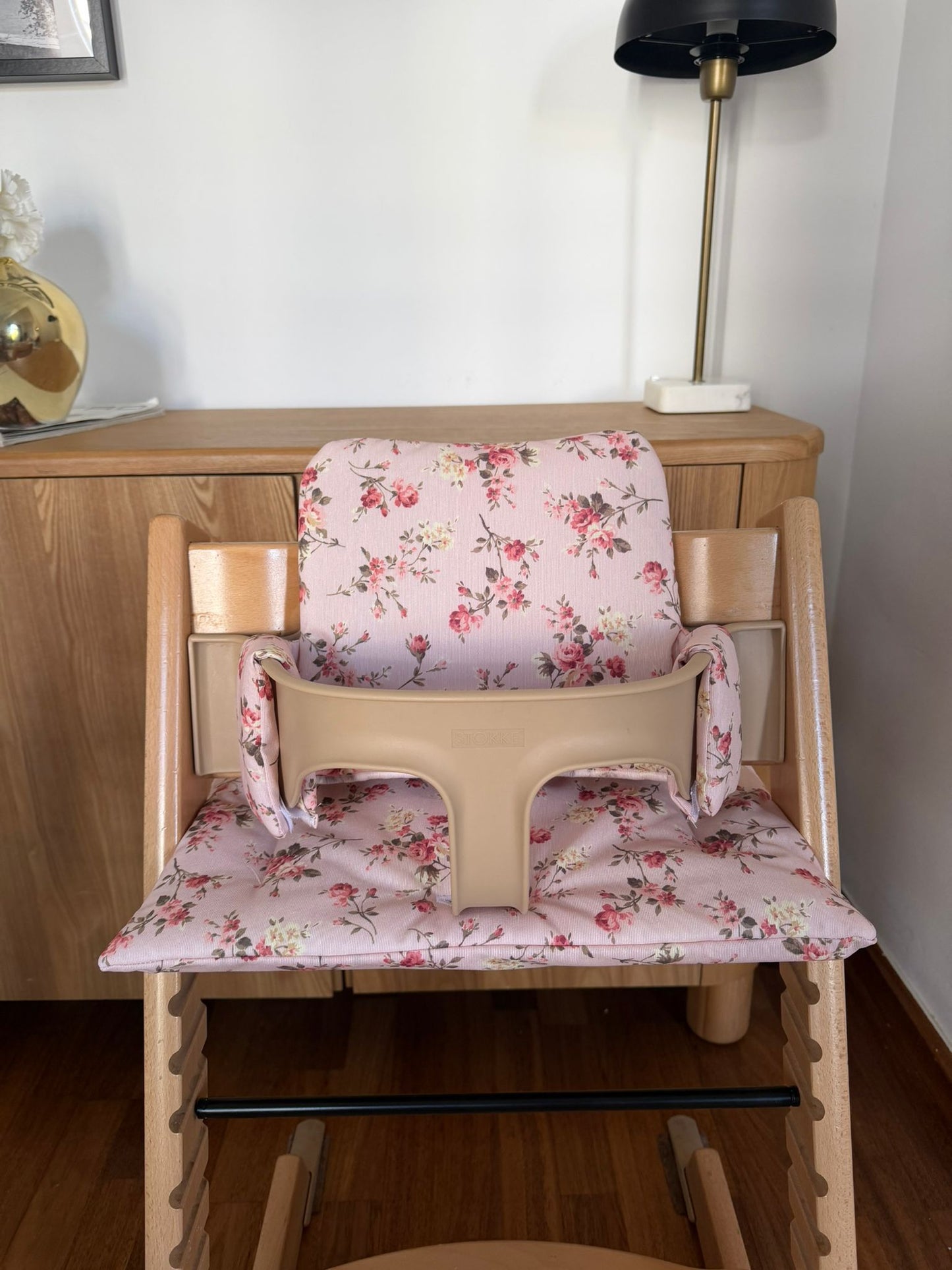 Waterproof Cushion Set - Wipe Clean, compatible with Stokke Tripp Trapp highchair- Pink Floral